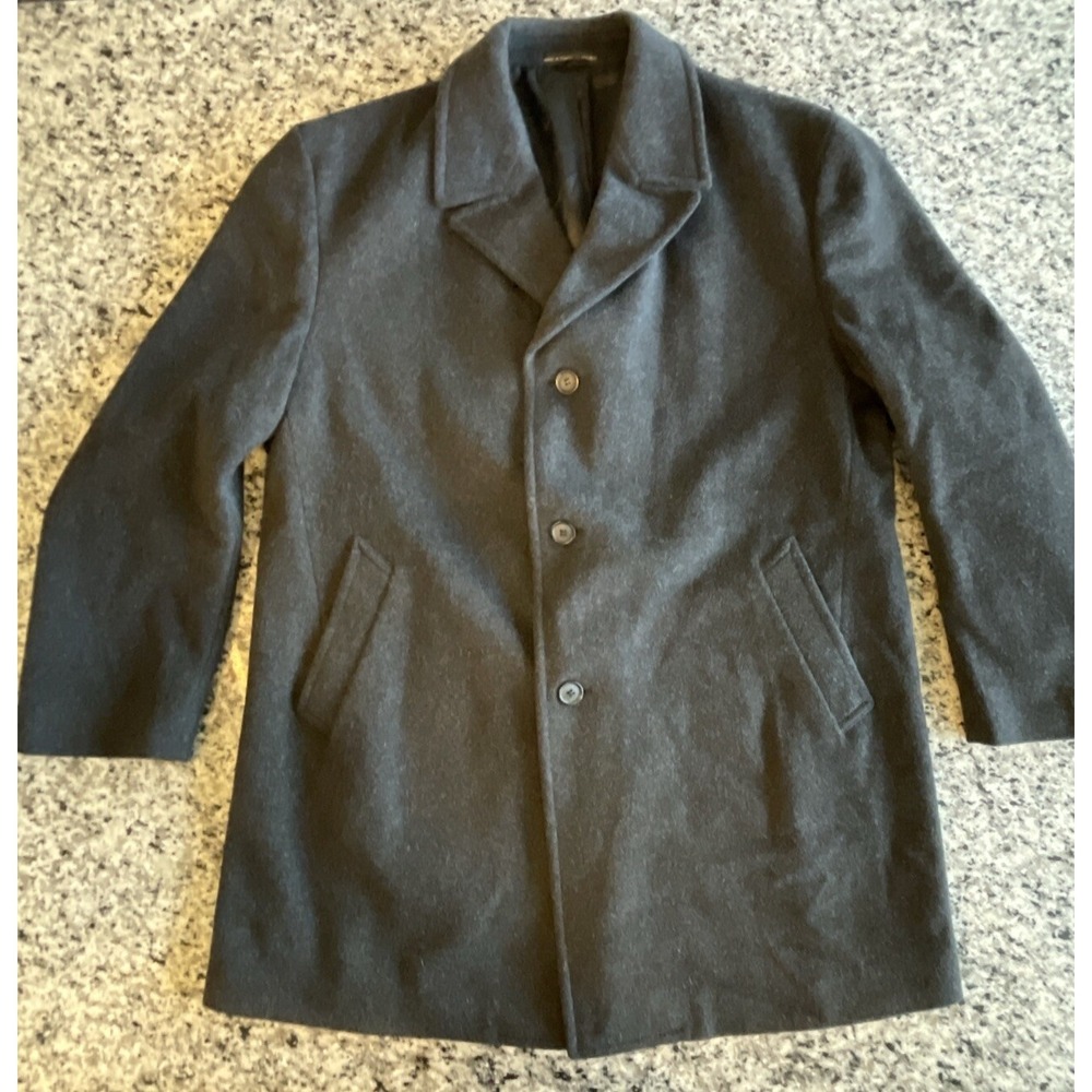 Jones New York Men's Black‎ Collared Neck Trench Coat Size Medium/Large